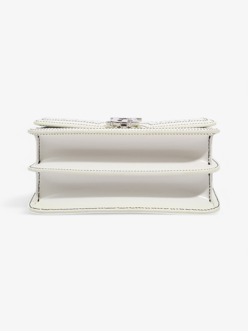 Burberry TB Chain Bag Optic White / Black Lambskin Leather Small