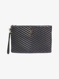 Saint Laurent Cassandre Wristlet Black Matelasse Leather
