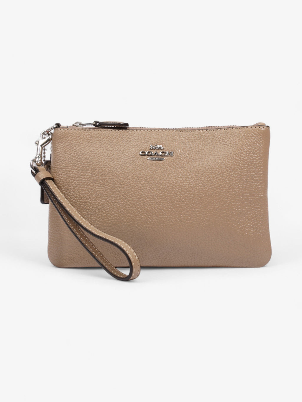 Coach Wristlet Beige Leather