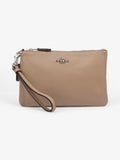 Coach Wristlet Beige Leather