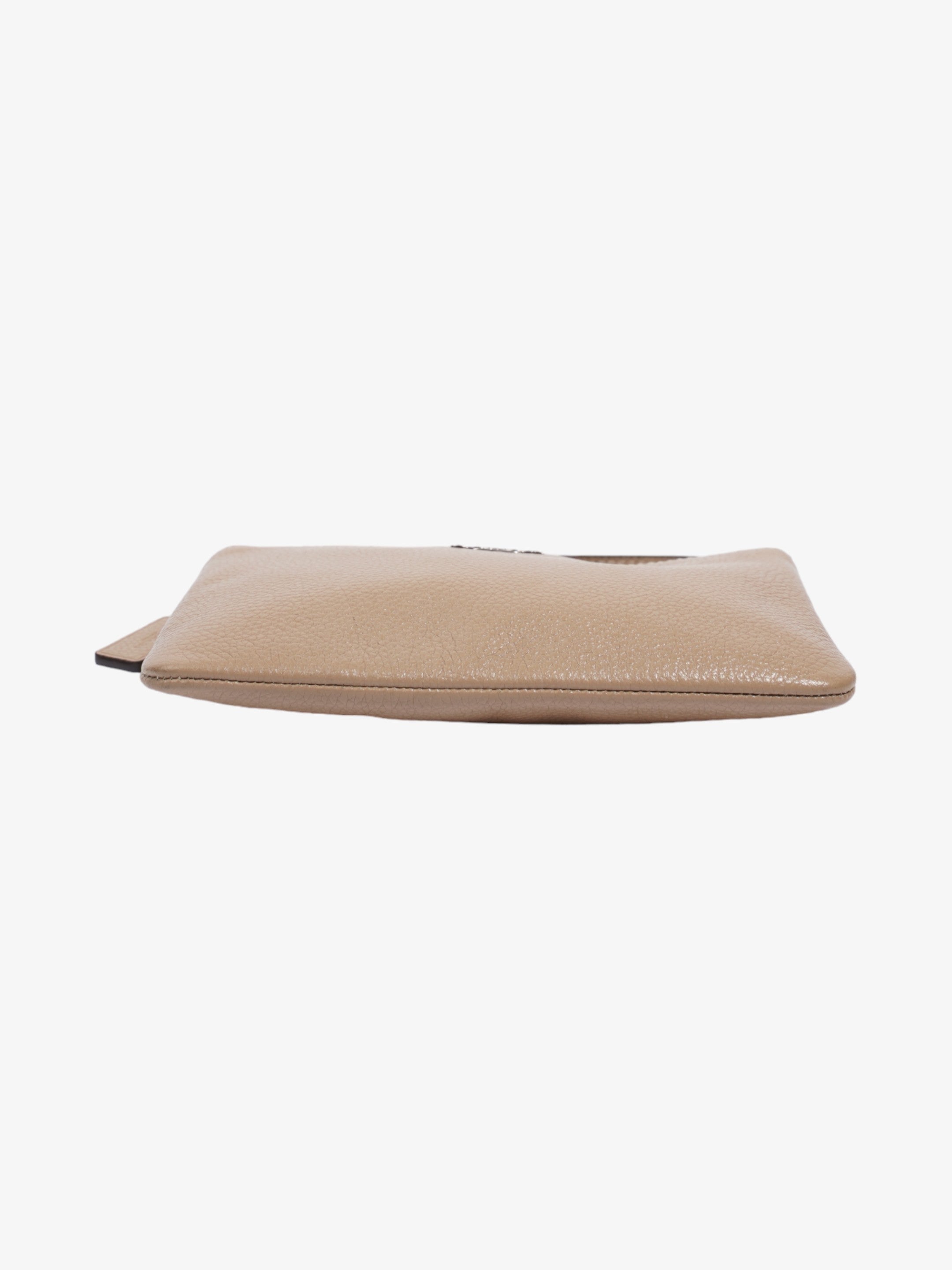 Coach Wristlet Beige Leather