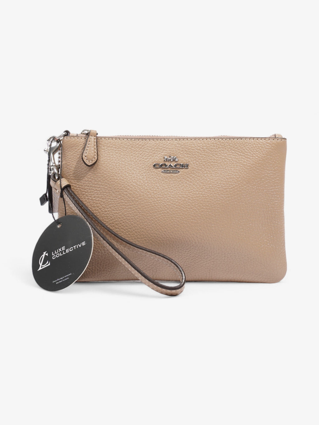 Coach Wristlet Beige Leather