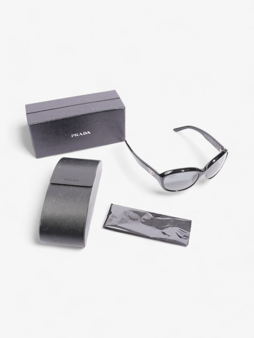 Prada Curved Sunglasses Black Acetate 130mm