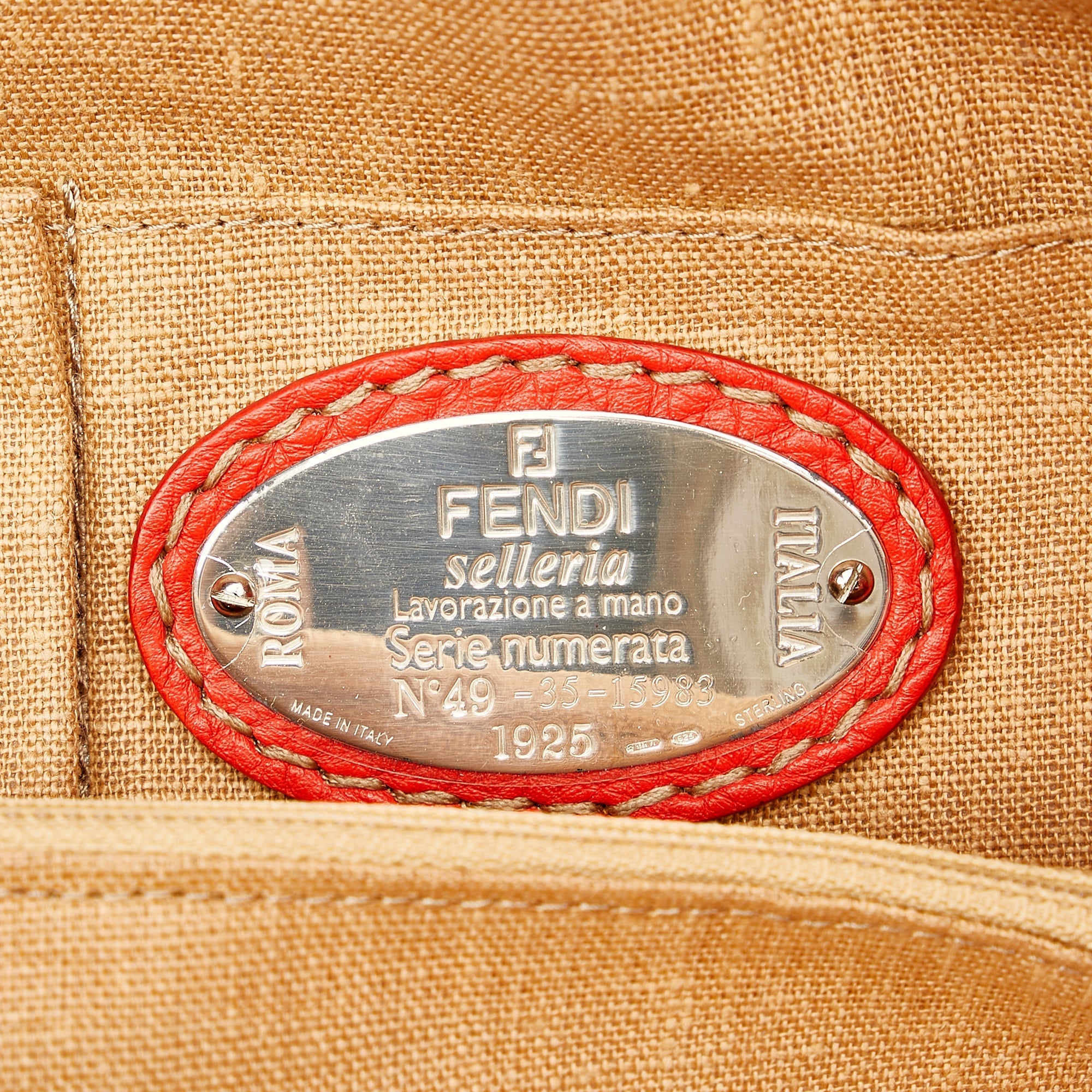 Orange Fendi Selleria 2Bag Tote Bag