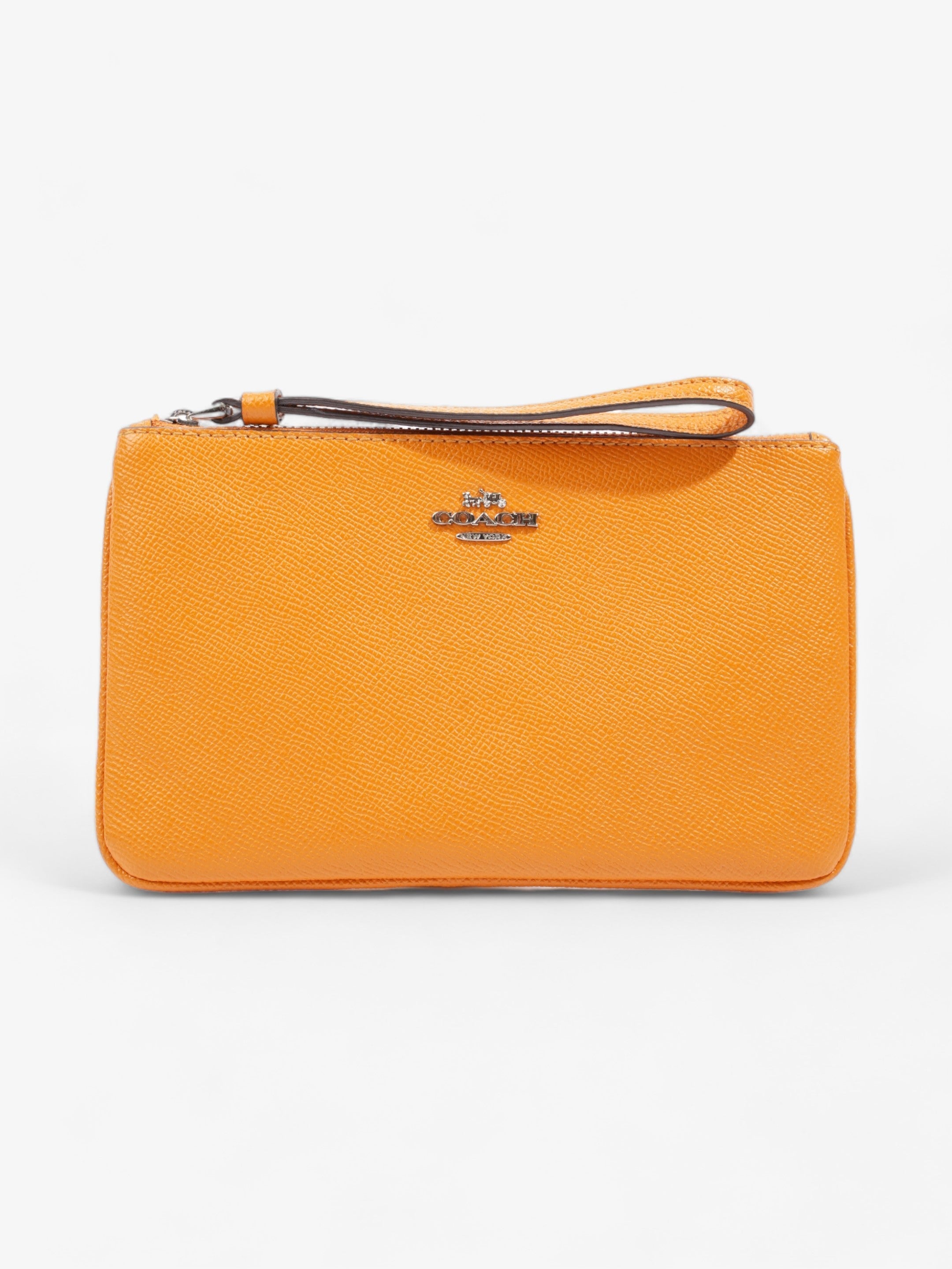 Coach Zip Wristlet Mustard Leather