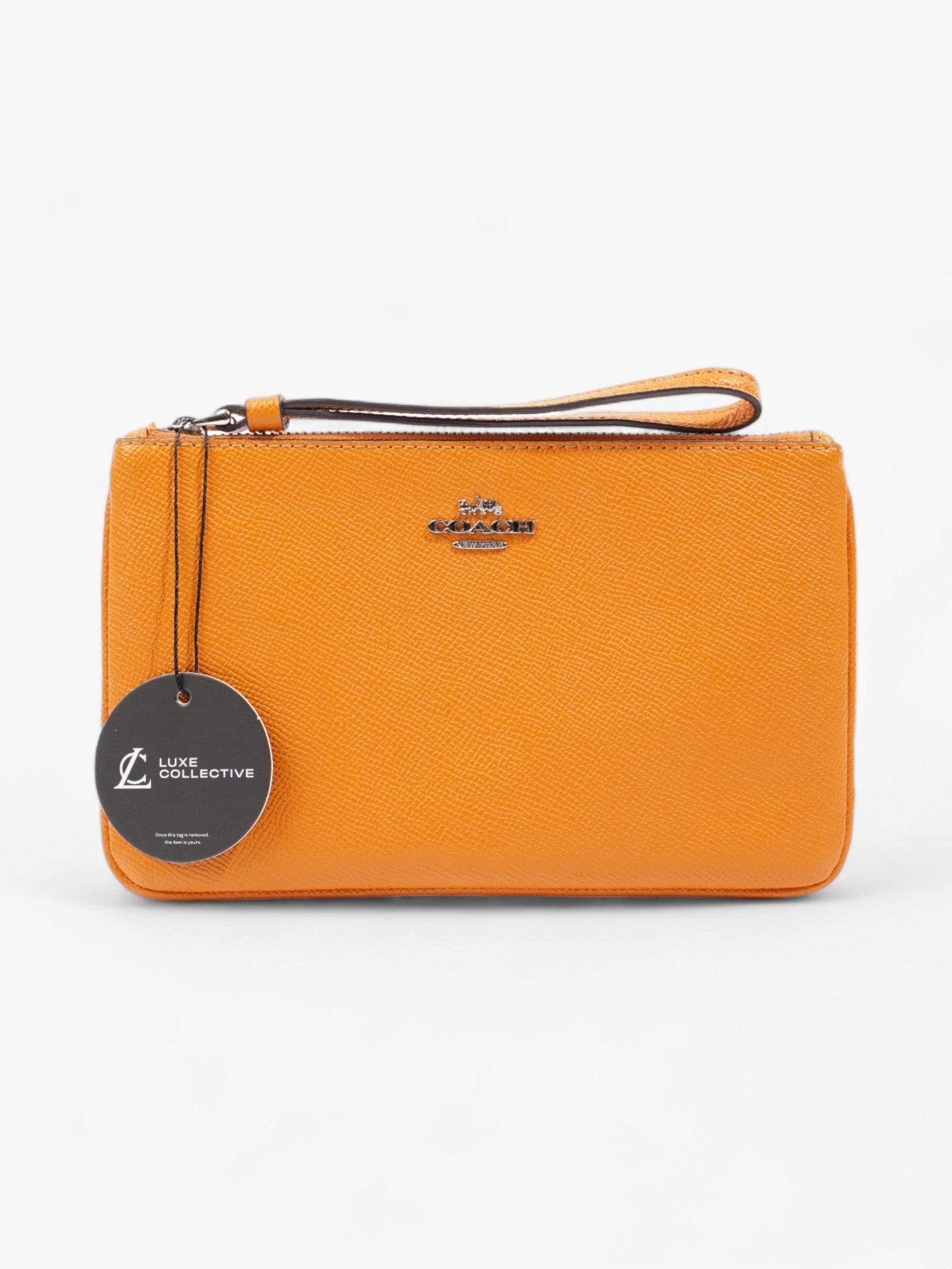 Coach Zip Wristlet Mustard Leather