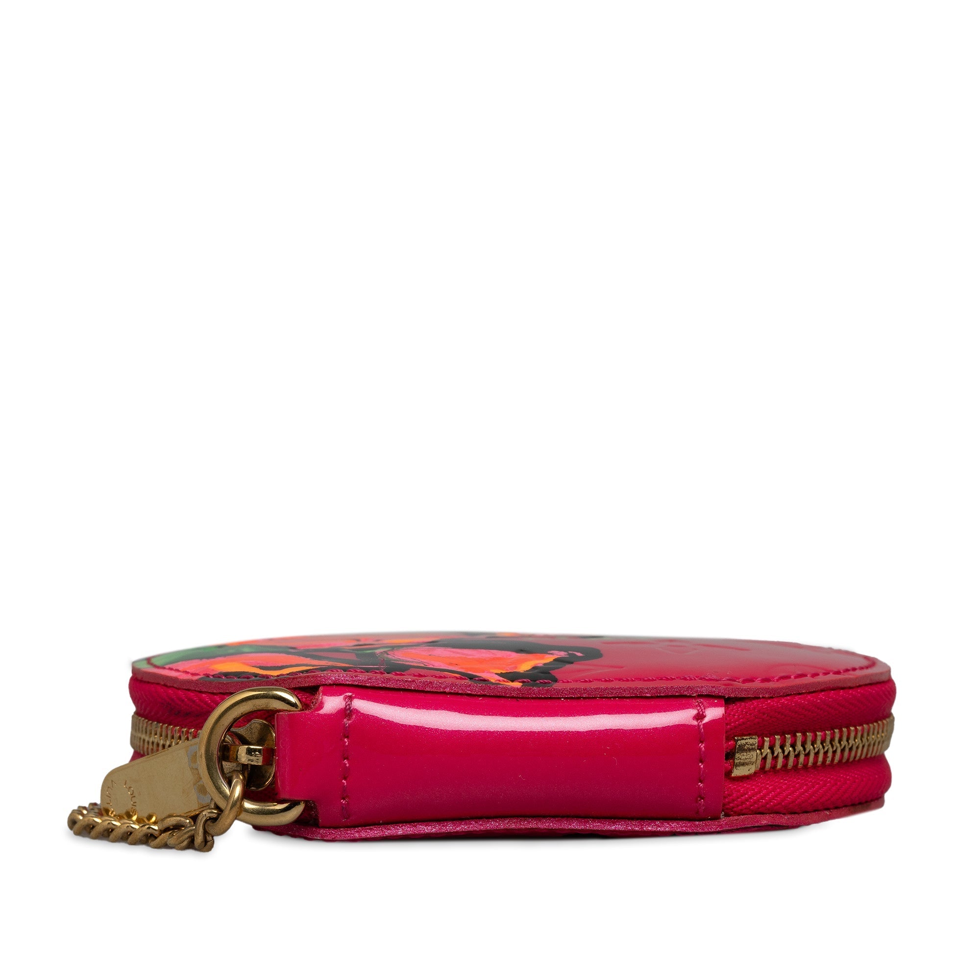 Pink Louis Vuitton Monogram Vernis Roses Coin Pouch