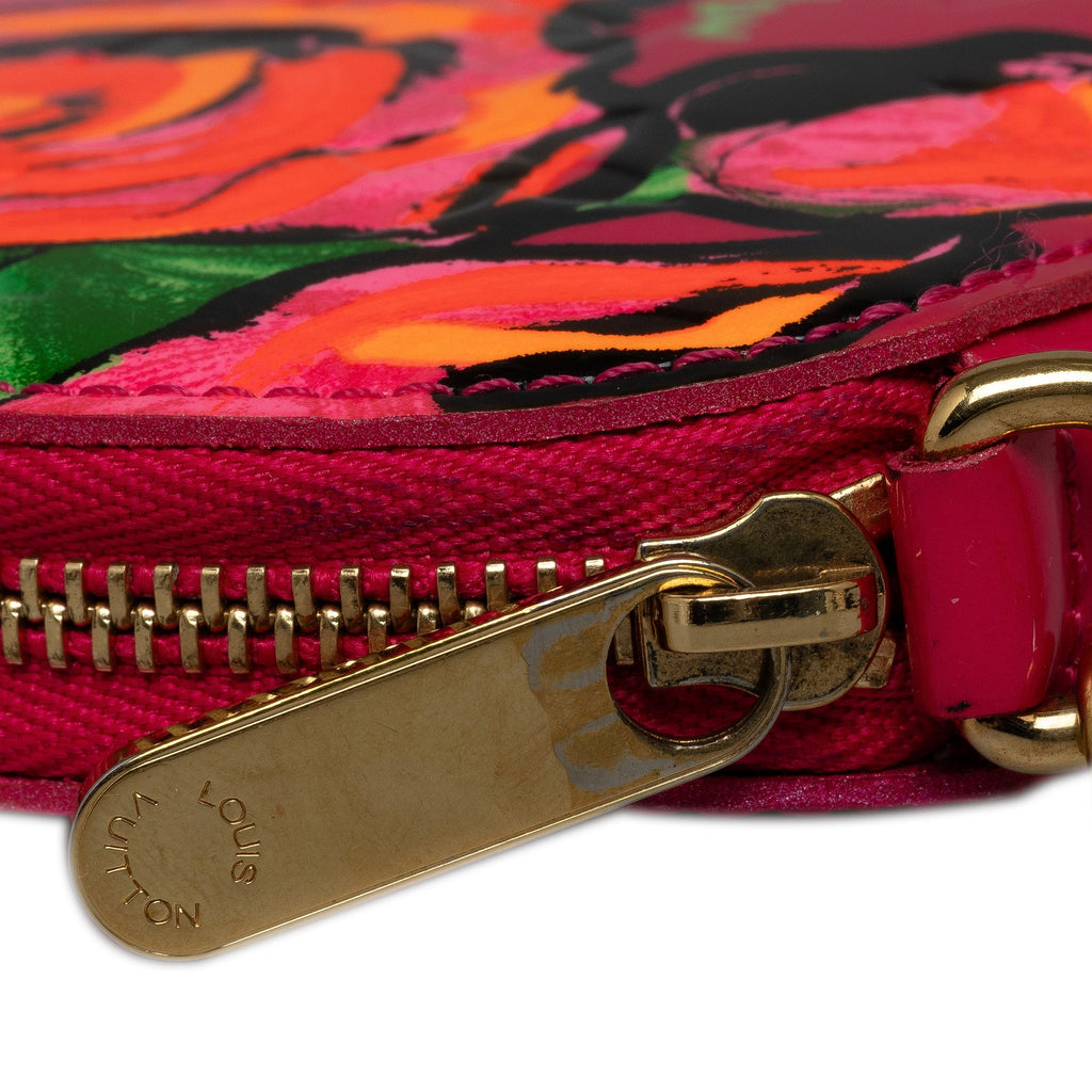Pink Louis Vuitton Monogram Vernis Roses Coin Pouch