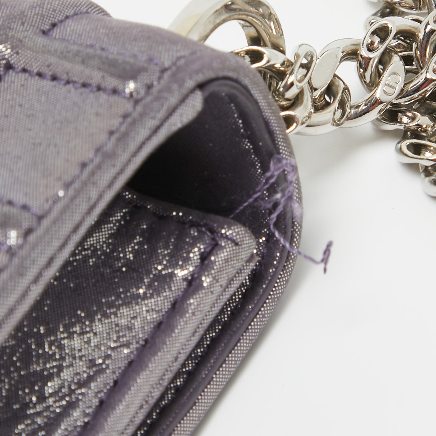 Dior Iridescent Leather Diorama Wallet On Chain