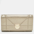 Dior Gold Leather Diorama Continental Wallet