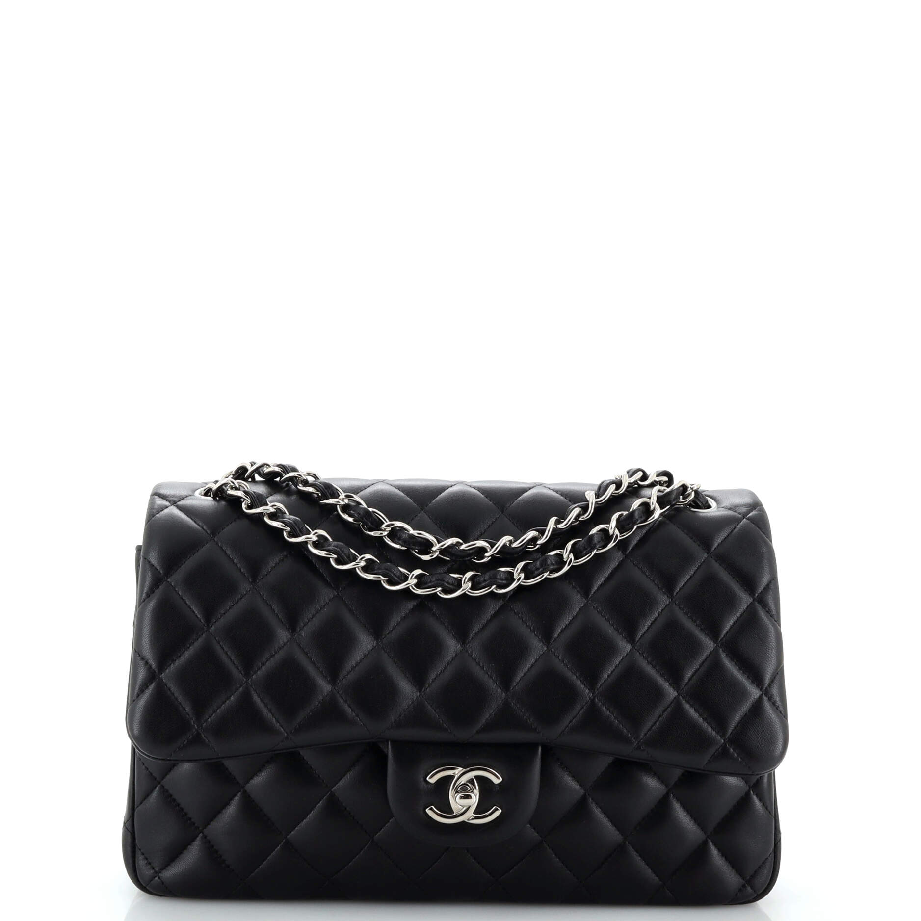 CHANEL Classic Double Flap Bag Quilted Lambskin Jumbo