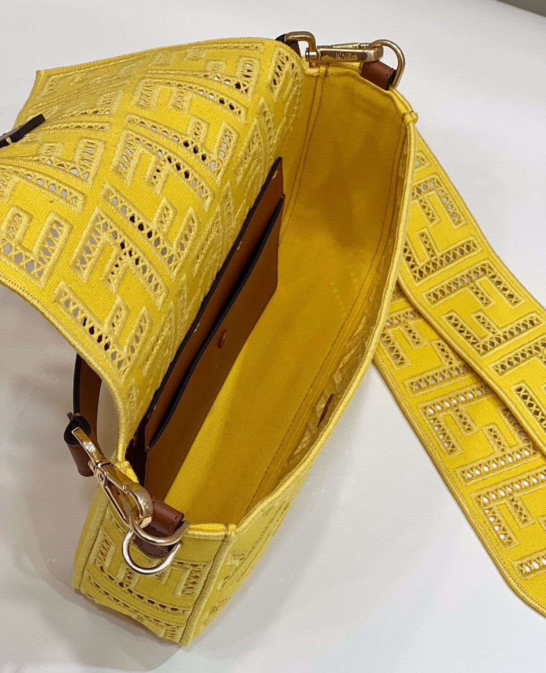 FI Baguette Yellow with Embroidery MeGLAMIum Bag For Woman 28cm/11in