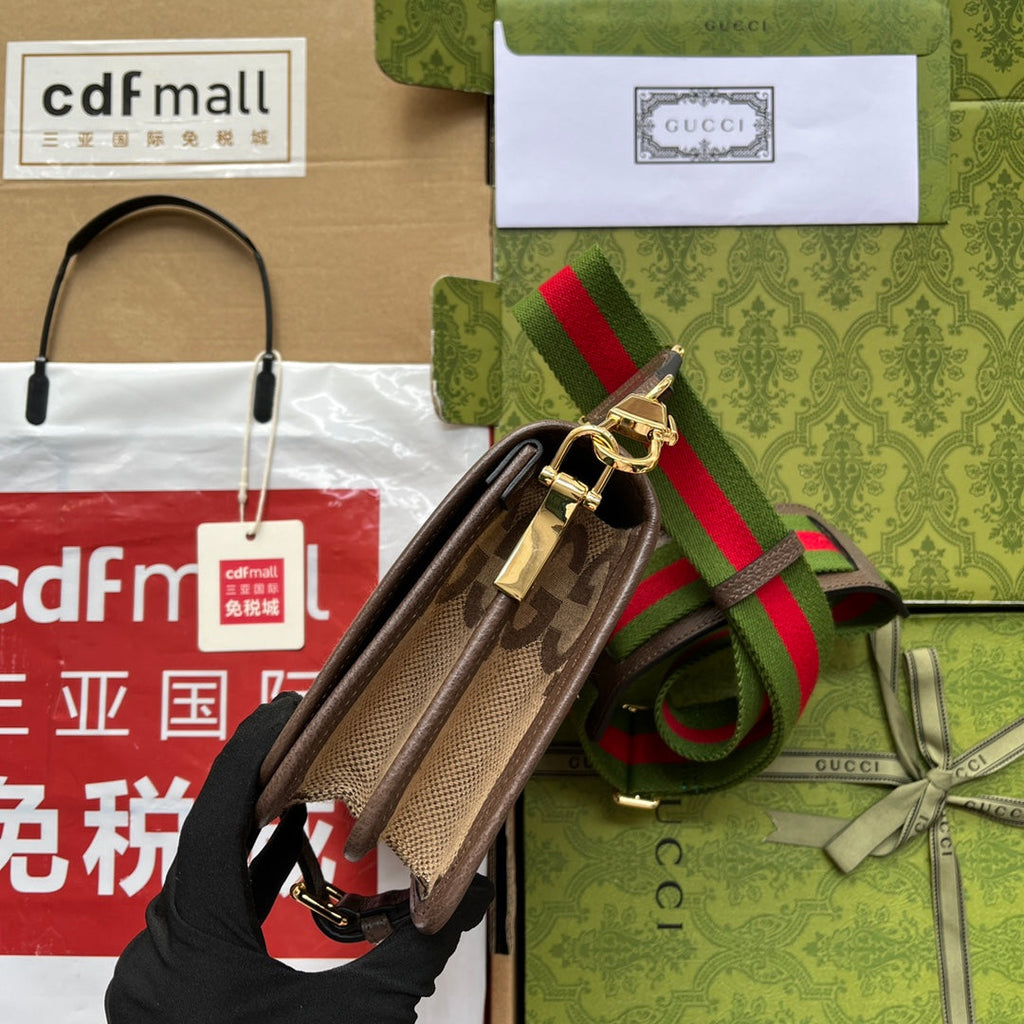 gg Jumbo gg Canvas Shoulder Bag Beige And Multicolor For Women, Women’s Bags 7.8in/20cm gg‎ ‎‎‎699438 UKMDG 2570