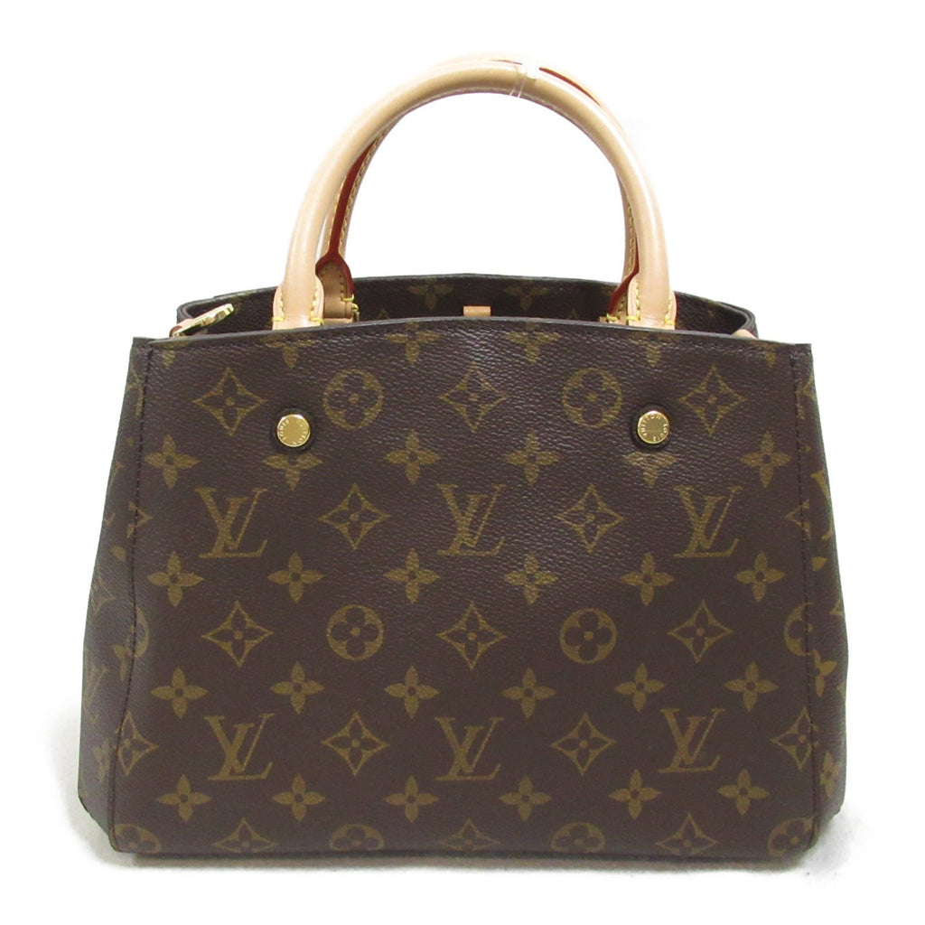 Louis Vuitton Montaigne BB  Bag Tote Bag PVC Coated Canvas Monogram  Brown M41055