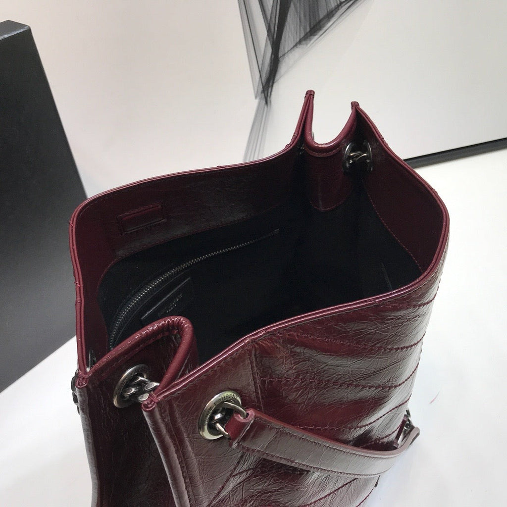 GLAMI Niki MeGLAMIum Shopping Bag Burgundy For Women 12.6in/32cm YSLÃ‚Â 