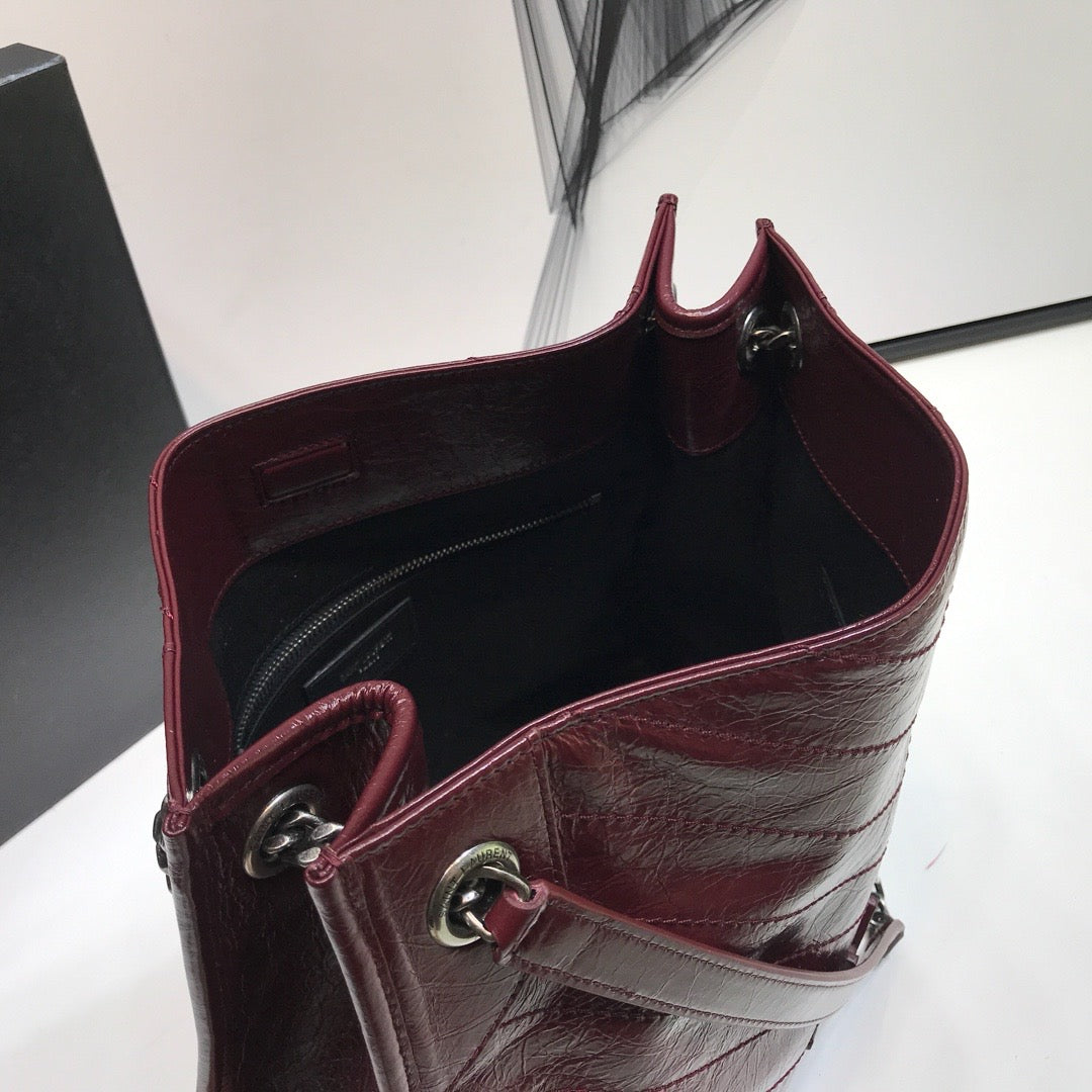 GLAMI Niki MeGLAMIum Shopping Bag Burgundy For Women 12.6in/32cm YSLÃ‚Â 