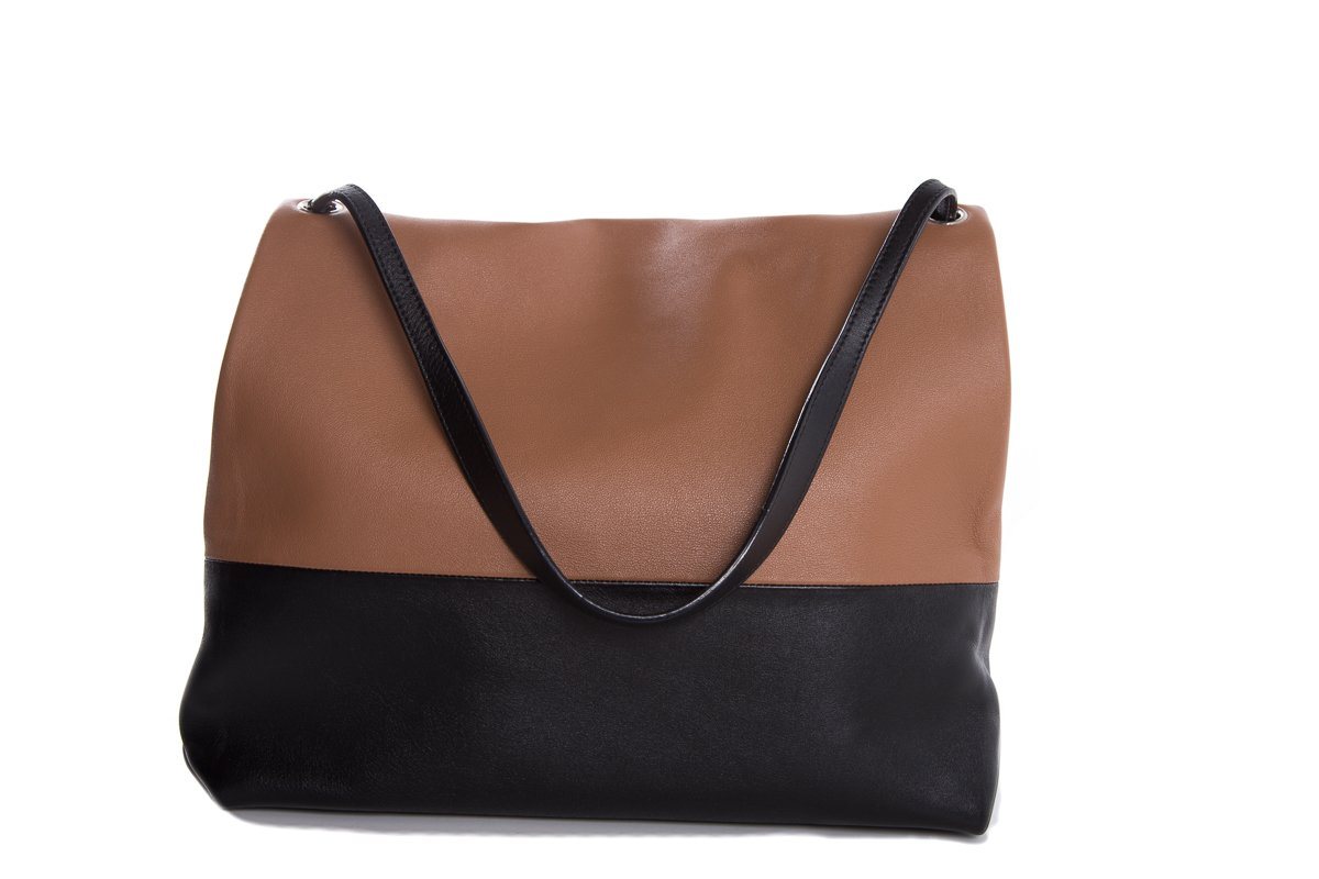 CÃƒÆ’Ã‚Â©line Ivory, Brown & Black Leather All Soft Tote
