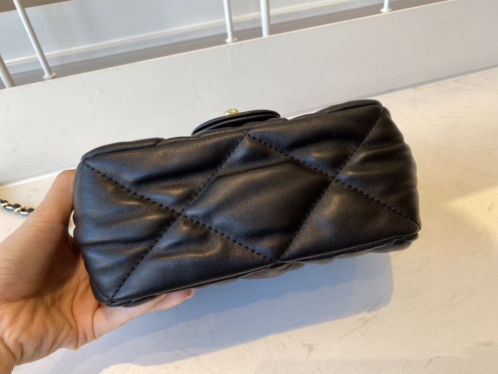 CHLSmall Flap Bag Gold Hardware Black For Women, Women’s Handbags, Shoulder Bags 7.5in/19cm AS2232
