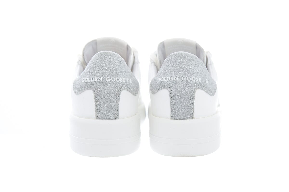 Golden Goose White & Silver Pure Star Sneakers SZ 37
