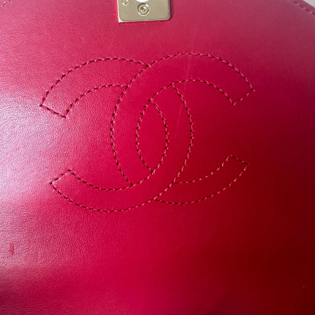 CHANEL Chevron Quilited Red Bag