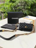 CHLSmall Flap Bags Gold Hardware Black For Women, Women’s Handbags, Shoulder Bags 7.5in/19.2cm