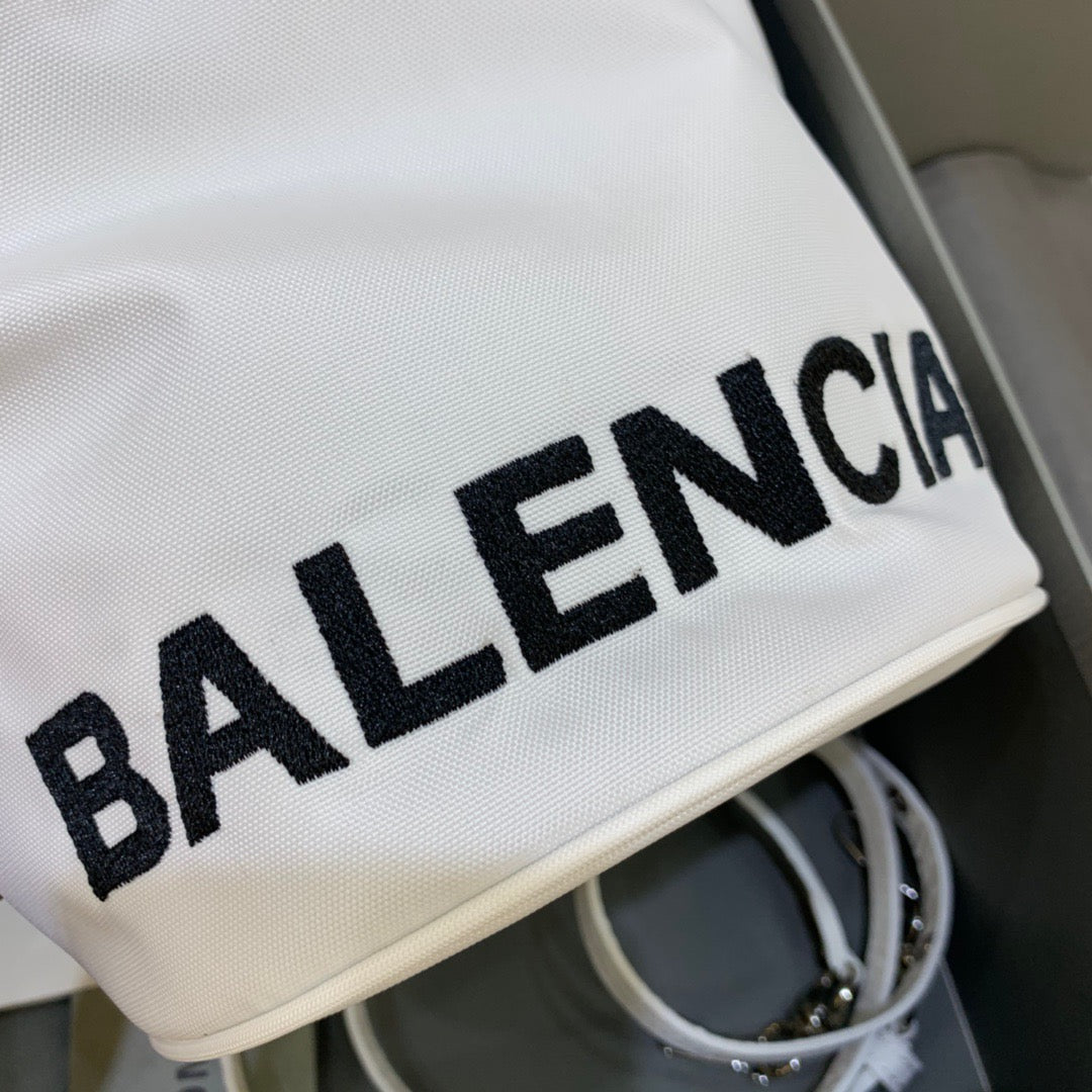 Balen Le Cagole MeGLAMIum Bucket Bag In White, For Women,  Bags 11.8in/30cm