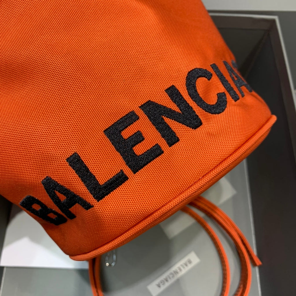 Balen Le Cagole MeGLAMIum Bucket Bag In Orange, For Women,  Bags 11.8in/30cm
