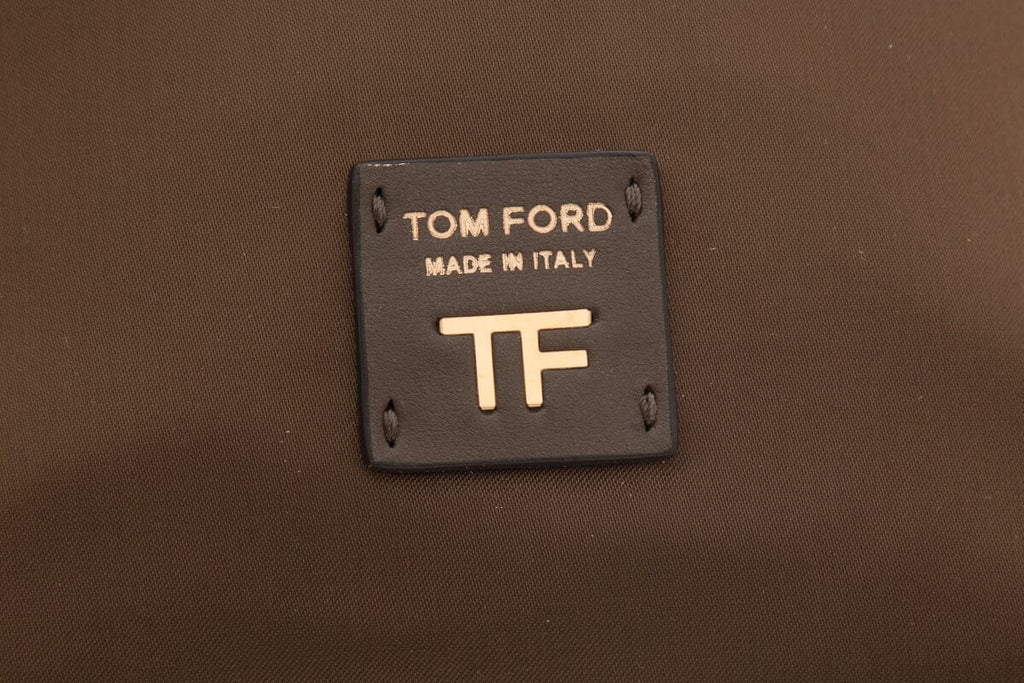 Tom Ford Brown Satin Nylon Chain Bucket Bag