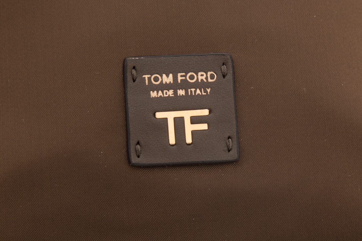 Tom Ford Brown Satin Nylon Chain Bucket Bag
