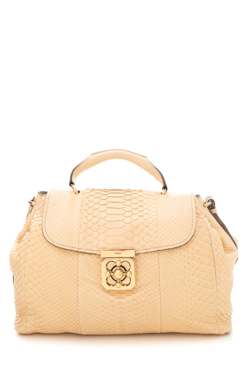 Chloe Beige Python Elsie Handbag