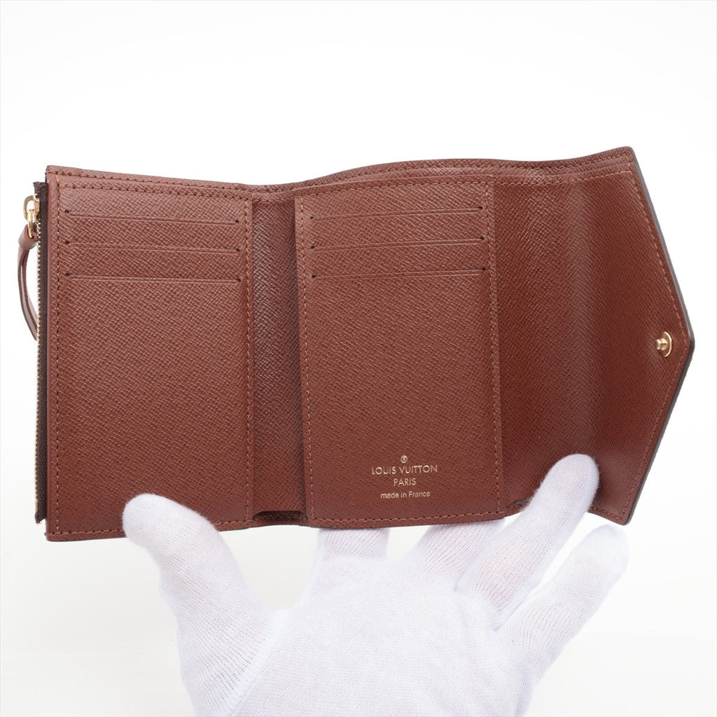 Louis Vuitton Monogram Portefolio Victoria M62472 Brown Compact Wallet