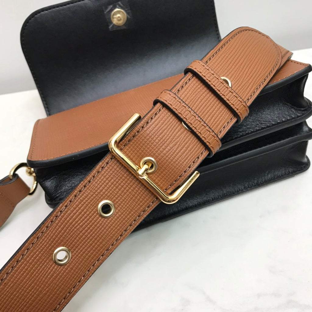 GLAMI Small Bridle House Check And Buckle Crossbody Brown For Women, Bags 7.8in/20cm