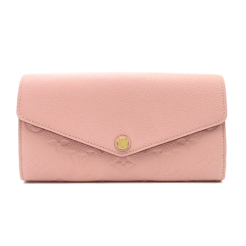 Louis Vuitton Portefolio Sarah Double Fold Wallet Leather Monogram Emplant  Pink M61291