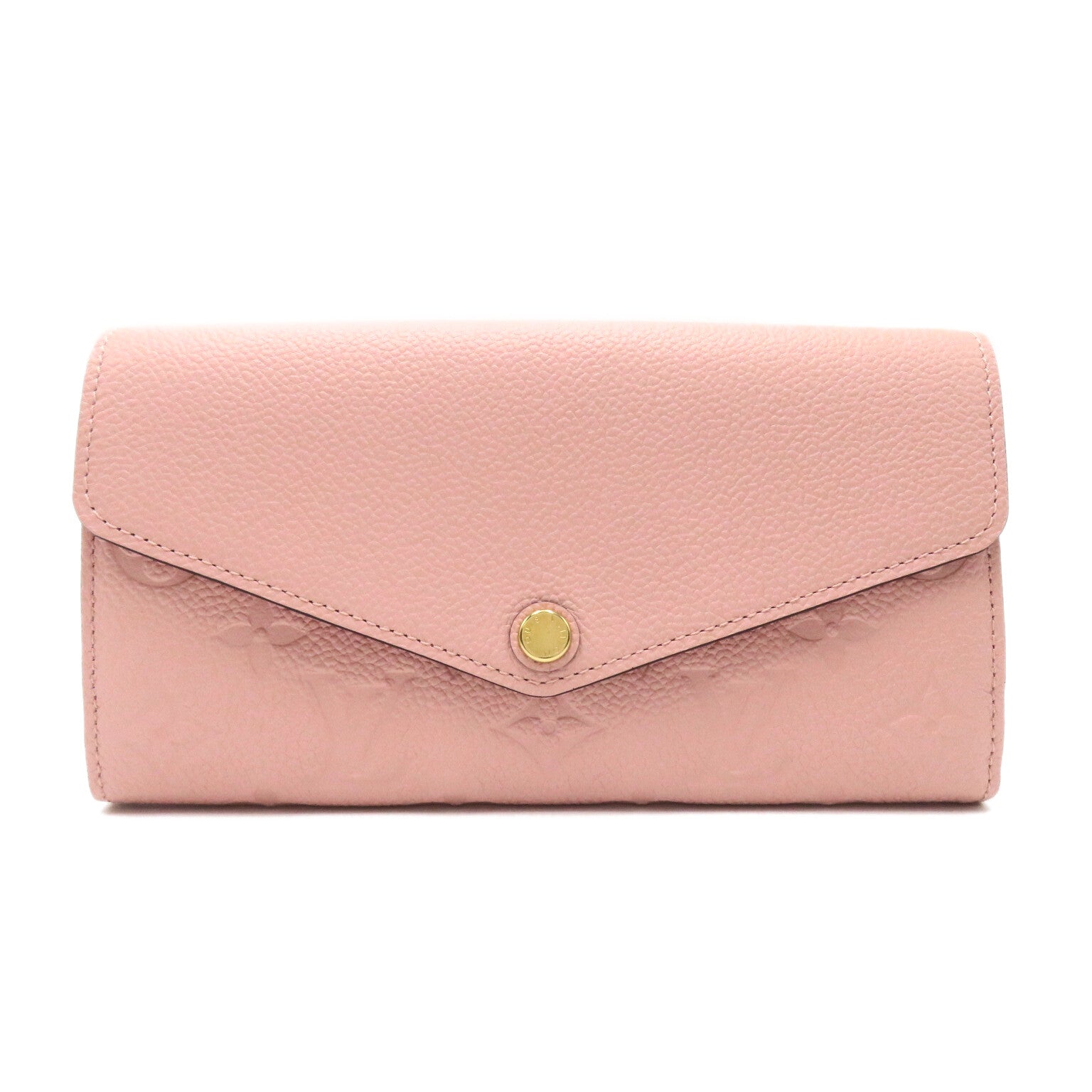 Louis Vuitton Portefolio Sarah Double Fold Wallet Leather Monogram Emplant  Pink M61291