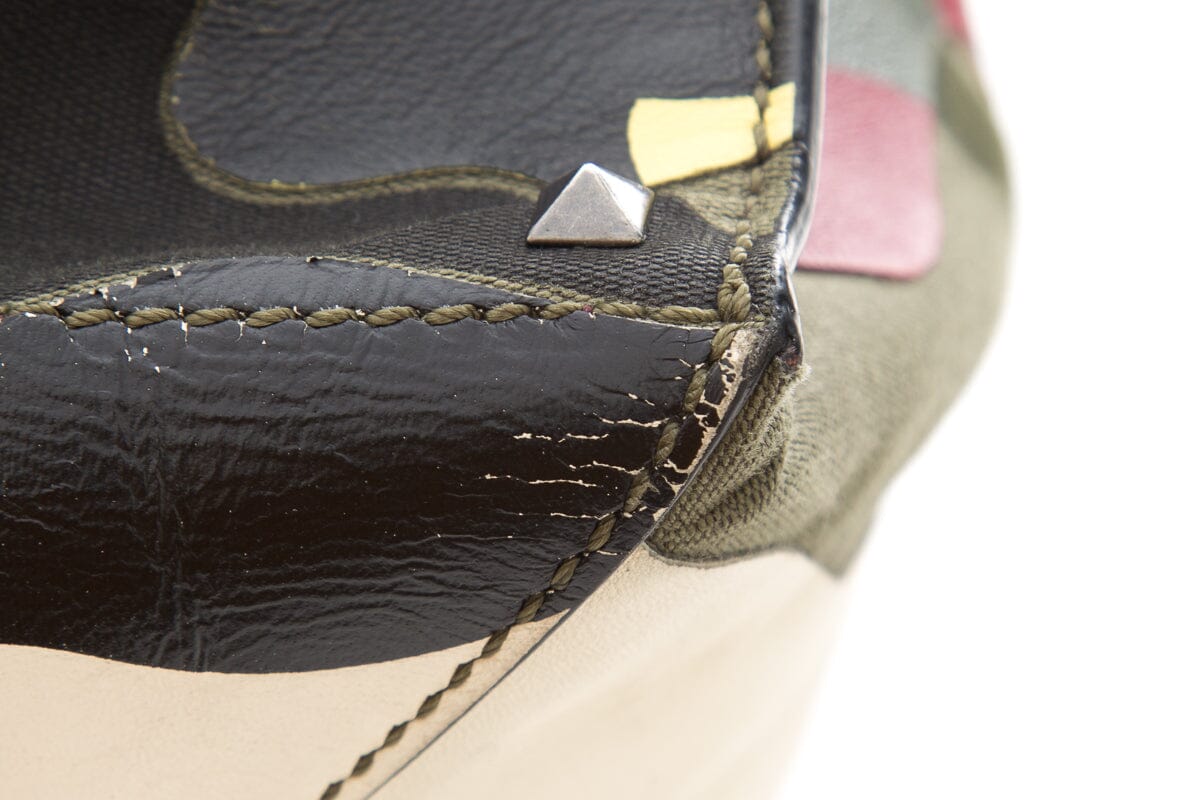 Valentino Camo Abstract Stitch Tote