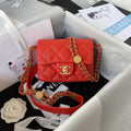 CHLMini Flap Bag With Top Handle Gold Hardware Red For Women, Women’s Handbags, Shoulder Bags 7.9in/20cm AS2431 