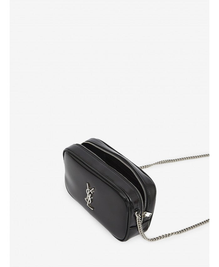 Saint Laurent Women Mini Lou Shiny Canvas Shoulder Bag