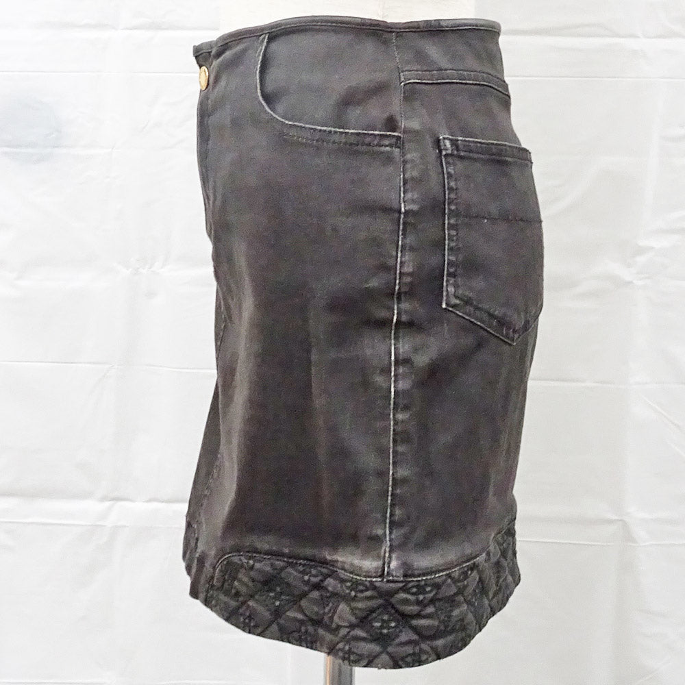Louis Vuitton Monogrammic  Denim 36 Black Cotton Italian Clothes Clothes Women's Women's Wedding