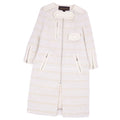 Louis Vuitton Long-coat Tweed Zip-up Out  French made 34 (S equivalent) White