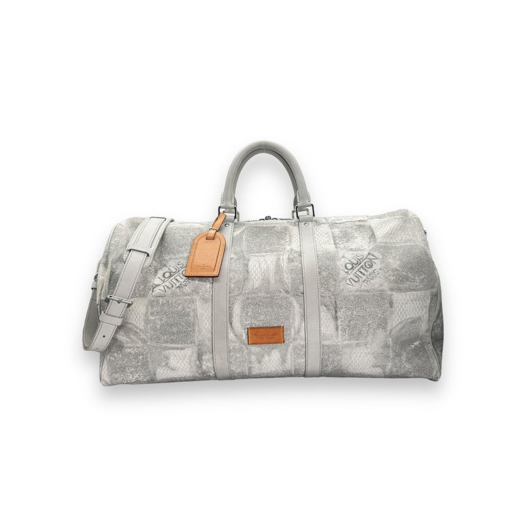 Louis Vuitton Damier Salt Bandouliere Keepall 50 Stone Grey