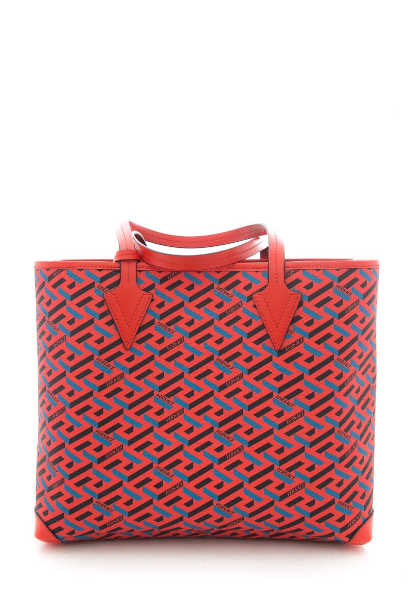Versace La Greca Monogram Red Tote