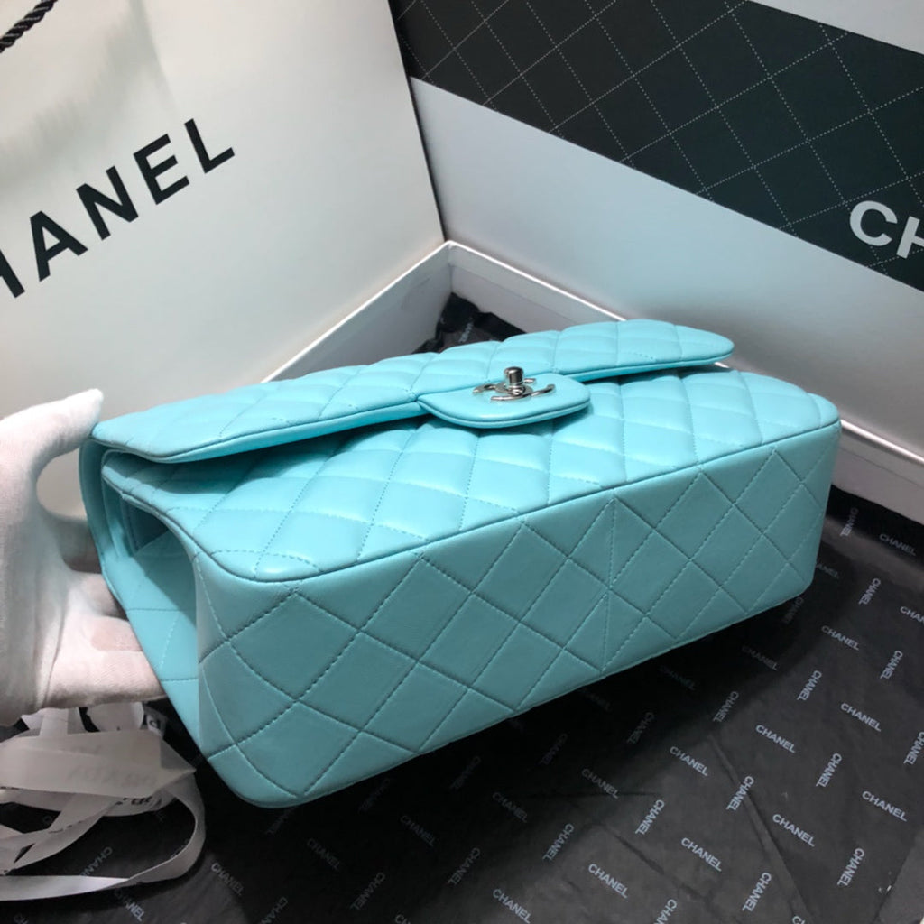 CHLLarge Classic Handbag Silver Hardware Blue For Women, Women’s Handbags, Shoulder Bags 11.8in/30cm