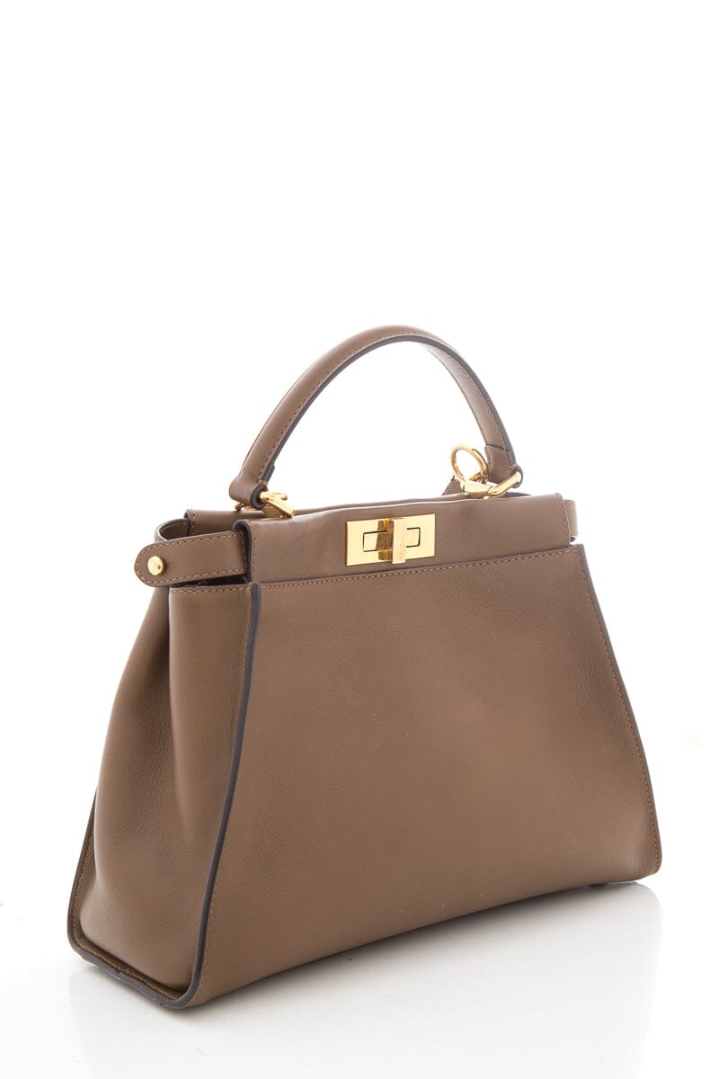 Fendi Brown Leather Peak-A-Boo Handbag