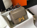 HM Mini Constance Bag Grey For Women Gold Color Hardware 7.1in/18cm