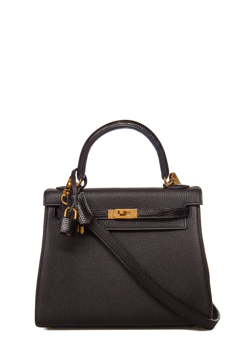 HermÃƒÆ’Ã‚Â¨s 2021 Noir Togo Kelly II Touch Retourne 25 GHW Lizard Handbag
