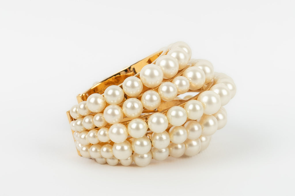 Bracelet manchette de perles nacrÃƒÆ’Ã‚Â©es Chanel
