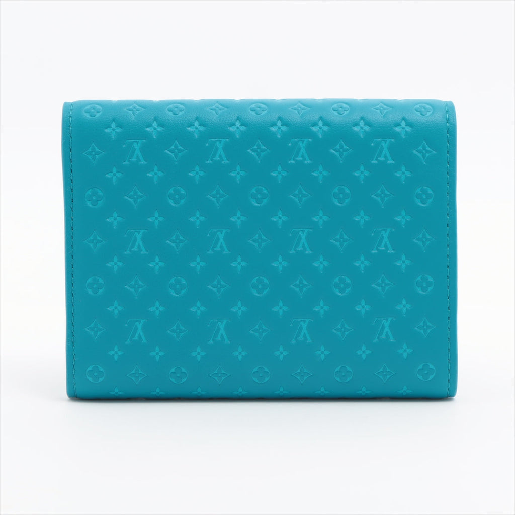Louis Vuitton Nanograms Portefolio Victoria M82314 Blue Compact Wallet