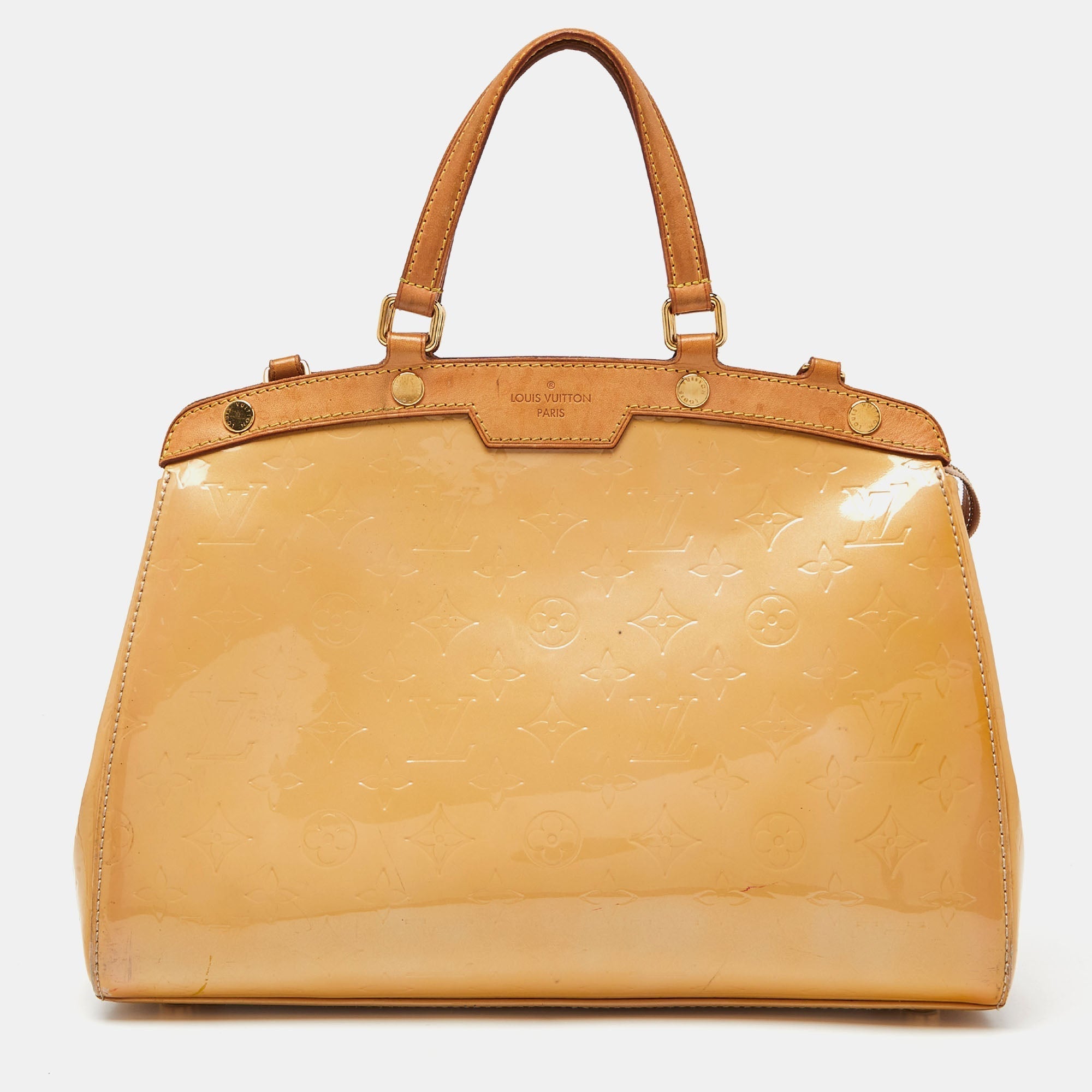 Louis Vuitton Rose Florentine Monogram Vernis Brea Mm Bag