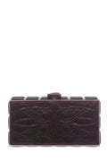 Judith Leiber Vintage Black Leather Embellished Evening Bag