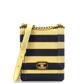 CHANEL Paris-New York North South Boy Flap Bag Striped Lambskin Small